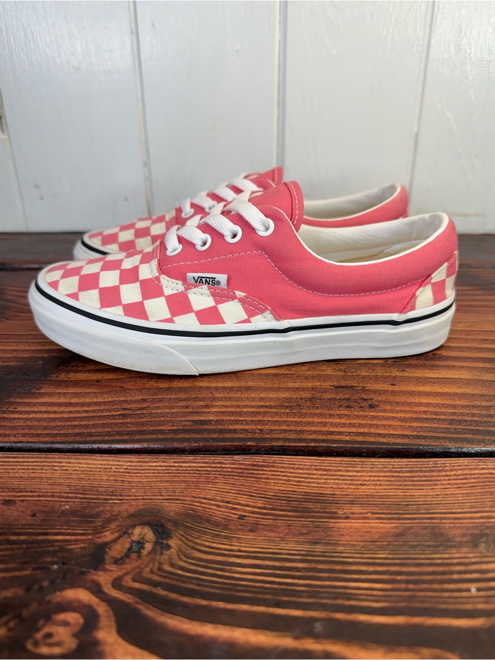 Vans Era Checkerboard Pink/White Canvas Sneakers – Women’s 6.5